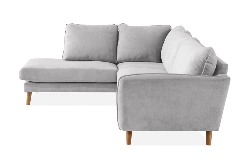 Trend Lyx Chaiselongsofa Venstre - Lysegrå/Eg - Møbler - Sofaer - Sofa med chaiselong - 4 personers sofa med chaiselong