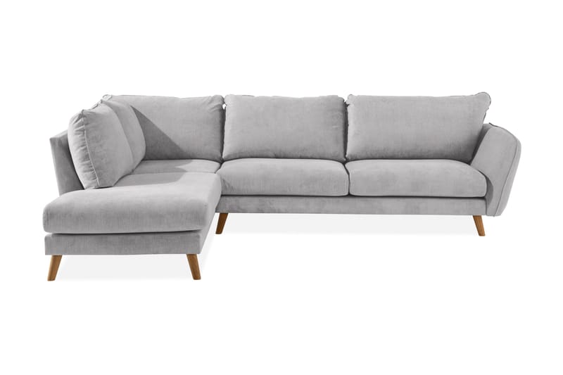 Trend Lyx Chaiselongsofa Venstre - Lysegrå/Eg - Møbler - Sofaer - Sofa med chaiselong - 4 personers sofa med chaiselong