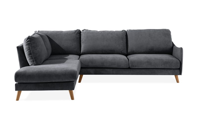 Trend Lyx Chaiselongsofa Venstre - Mørkegrå/Eg - Sofa med chaiselong - 4 personers sofa med chaiselong