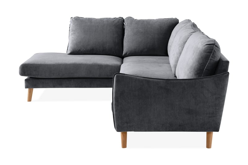 Trend Lyx Chaiselongsofa Venstre - Mørkegrå/Eg - Møbler - Sofaer - Sofa med chaiselong