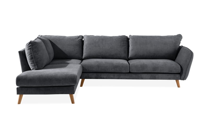 Trend Lyx Chaiselongsofa Venstre - Mørkegrå/Eg - Sofa med chaiselong - 4 personers sofa med chaiselong