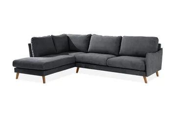 Trend Lyx Chaiselongsofa Venstre - Mørkegrå/Eg - Møbler - Sofaer - Sofa med chaiselong
