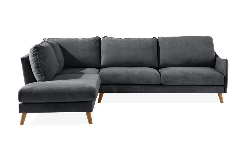 Trend Lyx Chaiselongsofa Venstre - Mørkegrå/Eg - Møbler - Sofaer - Sofa med chaiselong - 4 personers sofa med chaiselong