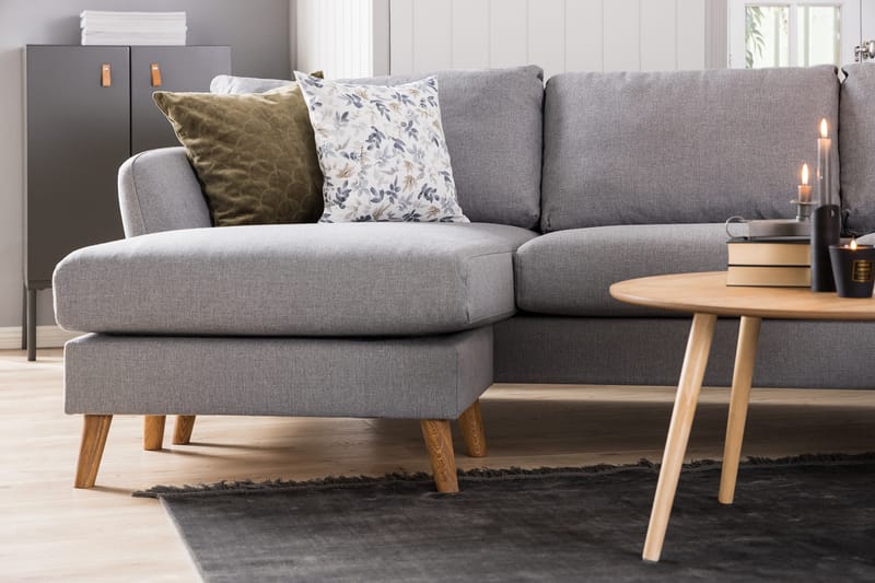 Trend Sofa 3-Pers. med Chaiselong Højre - Lysegrå - Sofa med chaiselong - 3 personers sofa med chaiselong