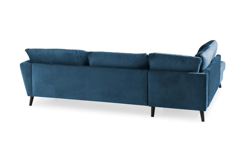 Trend Sofa 3-Pers. med Chaiselong Venstre Velour - Midnatsblå - Sofa med chaiselong - Velour sofaer - 3 personers sofa med chaiselong