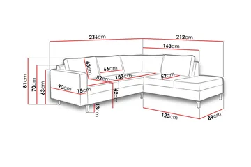 Truro Hjørnesofa Chaiselong Højre - Mørkegrøn - Møbler - Sofaer - Sofa med chaiselong