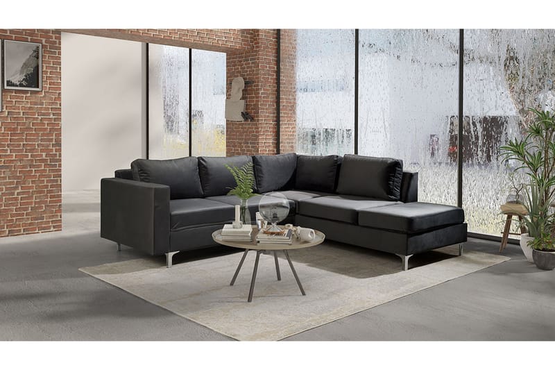 Truro Hjørnesofa Chaiselong Højre - Sort - Sofa med chaiselong - 4 personers sofa med chaiselong