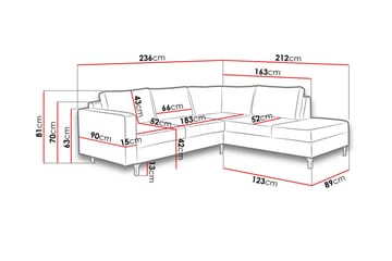 Truro Hjørnesofa Chaiselong Højre - Sort - Møbler - Sofaer - Sofa med chaiselong