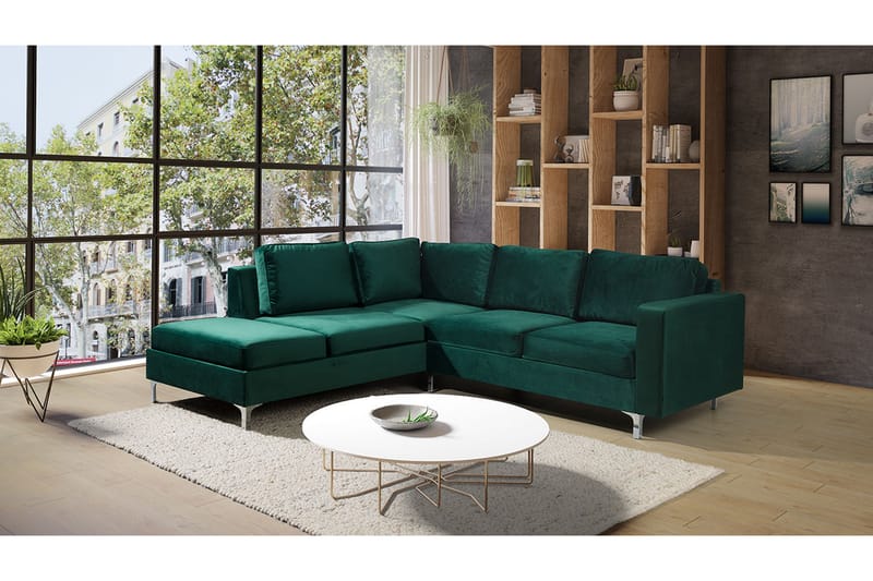 Truro Hjørnesofa Chaiselong Venstre - Grøn - Møbler - Sofaer - Sofa med chaiselong