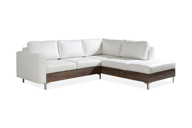 Truro Hjørnesofa - Hvid - Sofa med chaiselong - Lædersofaer - 4 personers sofa med chaiselong