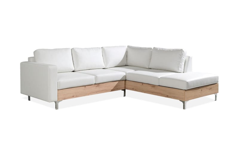 Truro Hjørnesofa - Hvid - Sofa med chaiselong - Lædersofaer - 4 personers sofa med chaiselong