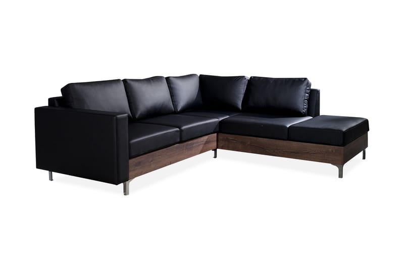 Truro Hjørnesofa - Sort - Sofa med chaiselong - Lædersofaer - 4 personers sofa med chaiselong