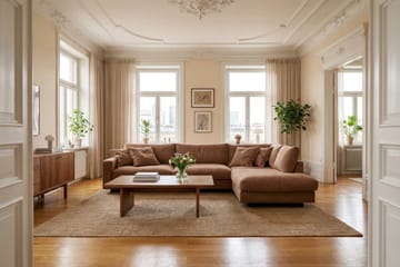 Valencia Ekstra Dyb 4-personers Sofa med Chaiselong Højre - Rustrødbrun - Møbler - Sofaer - Sofa med chaiselong