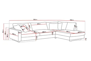 Valencia Ekstra Dyb 4-personers Sofa med Chaiselong Højre - Rustrødbrun - Møbler - Sofaer - Sofa med chaiselong