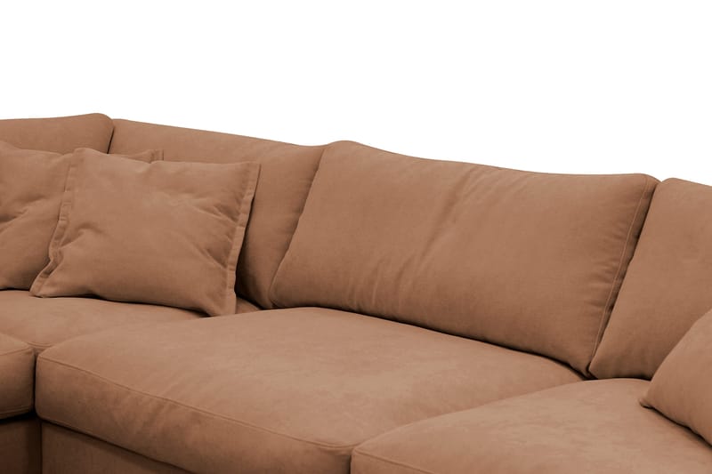 Valencia Ekstra Dyb 4-personers Sofa med Chaiselong Højre - Gulbrun - Møbler - Sofaer - Sofa med chaiselong