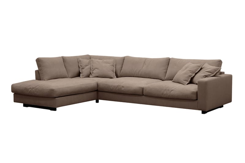 Valencia Ekstra Dyb 4-personers Sofa med Chaiselong Venstre - Mørkebrun - Møbler - Sofaer - Sofa med chaiselong