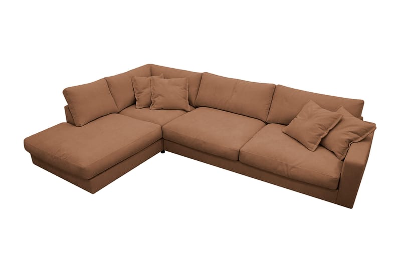 Valencia Ekstra Dyb 4-personers Sofa med Chaiselong Højre - Gulbrun - Møbler - Sofaer - Sofa med chaiselong