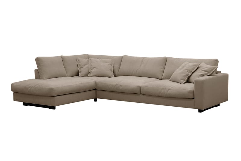 Valencia Ekstra Dyb 4-personers Sofa med Chaiselong Venstre - Brun - Møbler - Sofaer - Sofa med chaiselong