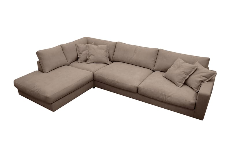 Valencia Ekstra Dyb 4-personers Sofa med Chaiselong Venstre - Mørkebrun - Møbler - Sofaer - Sofa med chaiselong