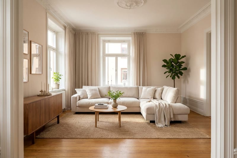 Valencia Ekstra Dyb 4-personers Sofa med Chaiselong Højre - Beige - Møbler - Sofaer - Sofa med chaiselong