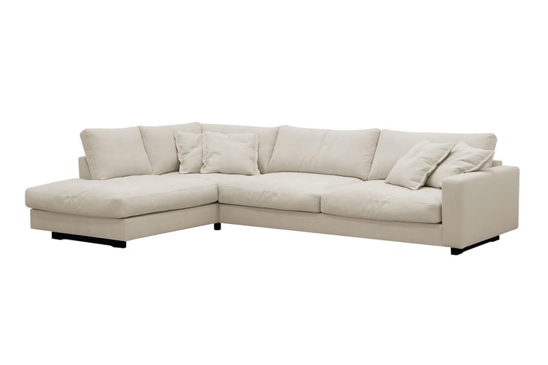 Valencia Ekstra Dyb 4-personers Sofa med Chaiselong Venstre - Beige - Møbler - Sofaer - Sofa med chaiselong