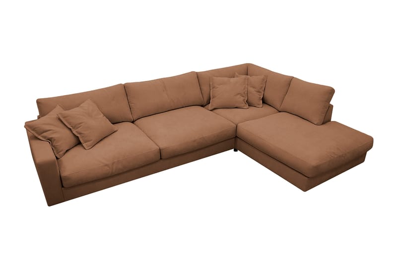 Valencia Ekstra Dyb 4-personers Sofa med Chaiselong Venstre - Gulbrun - Møbler - Sofaer - Sofa med chaiselong