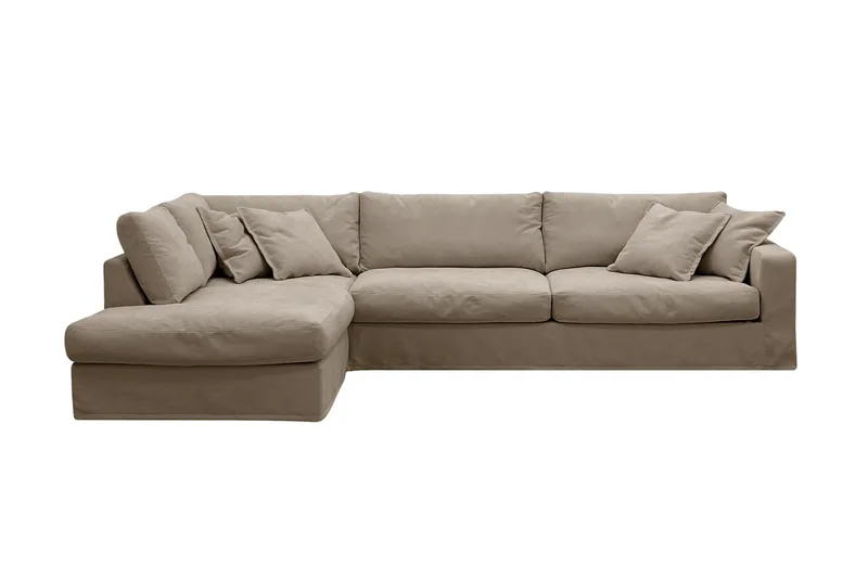 Valencia Ekstra dyb 4-personers sofa med chaiselong venstre, Brun