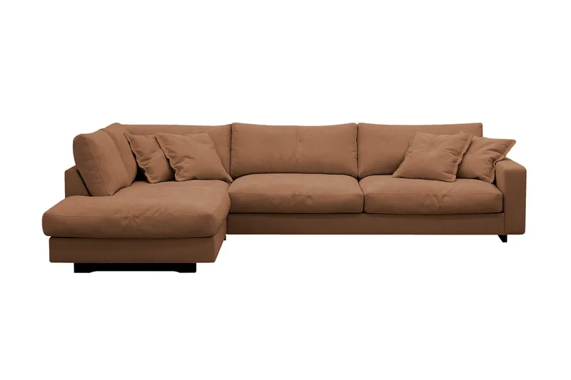 Valencia Ekstra Dyb 4-personers Sofa med Chaiselong Højre, Gulbrun
