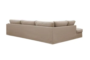 Valencia Ekstra dyb 4-personers sofa med chaiselong venstre - Lysebrun - Møbler - Sofaer - Sofa med chaiselong