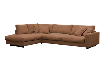Valencia Ekstra Dyb 4-personers Sofa med Chaiselong Højre - Rustrødbrun - Møbler - Sofaer - Sofa med chaiselong