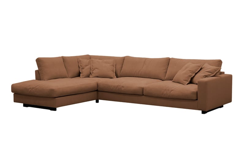 Valencia Ekstra Dyb 4-personers Sofa med Chaiselong Højre - Gulbrun - Møbler - Sofaer - Sofa med chaiselong