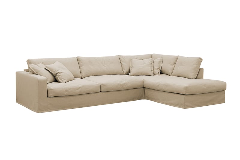 Valencia Ekstra dyb 4-personers sofa med chaiselong højre - Beige - Møbler - Sofaer - Sofa med chaiselong