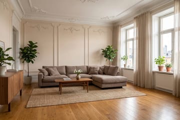 Valencia Ekstra Dyb 4-personers Sofa med Chaiselong Højre - Mørkebrun - Møbler - Sofaer - Sofa med chaiselong