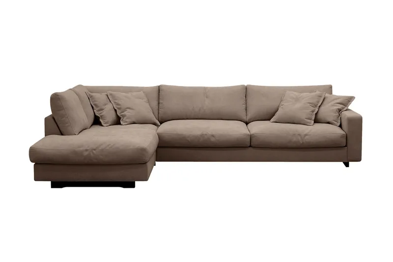 Valencia Ekstra Dyb 4-personers Sofa med Chaiselong Venstre, Mørkebrun