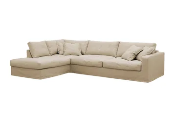 Valencia Ekstra dyb 4-personers sofa med chaiselong venstre - Beige - Møbler - Sofaer - Sofa med chaiselong