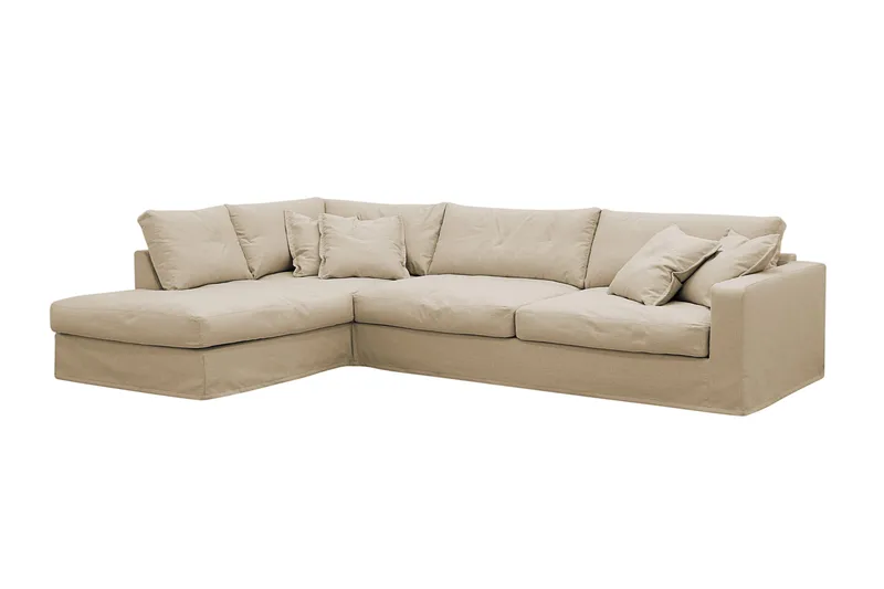 Valencia Ekstra dyb 4-personers sofa med chaiselong venstre - Beige - Møbler - Sofaer - Sofa med chaiselong
