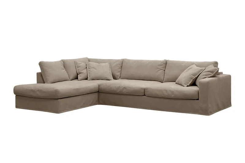 Valencia Ekstra dyb 4-personers sofa med chaiselong venstre - Brun - Møbler - Sofaer - Sofa med chaiselong