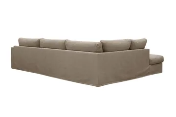 Valencia Ekstra dyb 4-personers sofa med chaiselong venstre - Brun - Møbler - Sofaer - Sofa med chaiselong