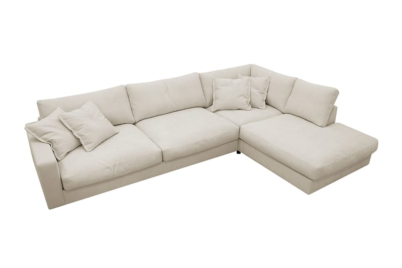 Valencia Ekstra Dyb 4-personers Sofa med Chaiselong Højre - Beige - Møbler - Sofaer - Sofa med chaiselong