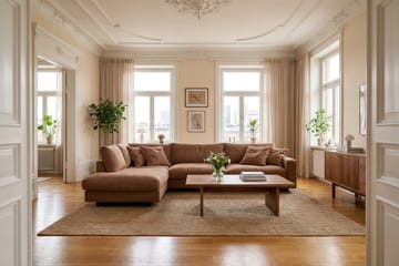 Valencia Ekstra Dyb 4-personers Sofa med Chaiselong Venstre - Rustrødbrun - Møbler - Sofaer - Sofa med chaiselong