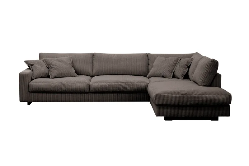 Valencia Ekstra Dyb 4-personers Sofa med Chaiselong Højre - Brun - Møbler - Sofaer - Sofa med chaiselong
