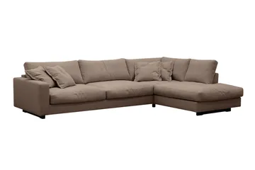 Valencia Ekstra Dyb 4-personers Sofa med Chaiselong Højre - Mørkebrun - Møbler - Sofaer - Sofa med chaiselong