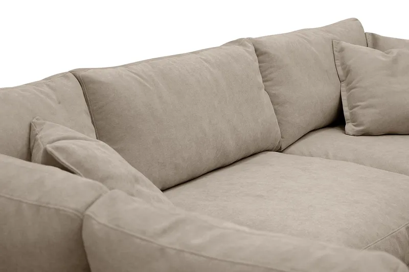 Valencia Ekstra dyb 4-personers sofa med chaiselong venstre - Brun - Møbler - Sofaer - Sofa med chaiselong