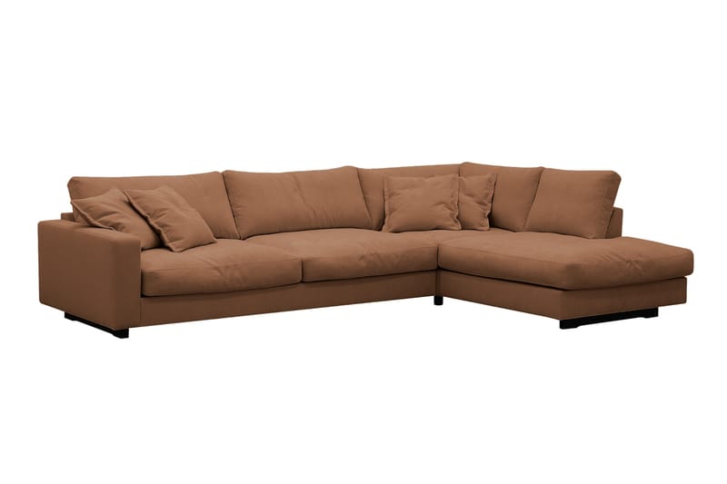 Valencia Ekstra Dyb 4-personers Sofa med Chaiselong Venstre - Gulbrun - Møbler - Sofaer - Sofa med chaiselong
