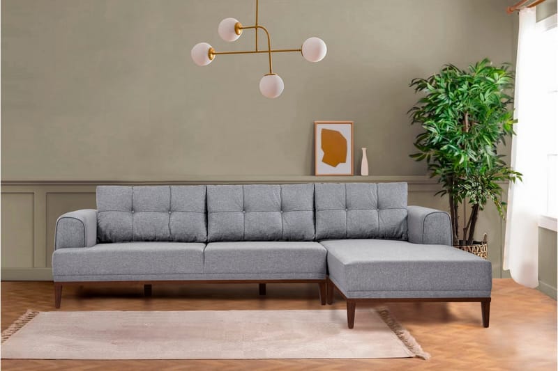 Valsot 4-personers Sofa med Chaiselong - Grå - Møbler - Sofaer - Sofa med chaiselong