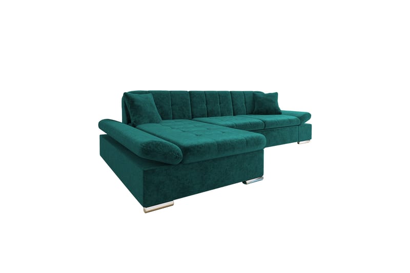 Vananda Sofa med Chaiselong 3-personers i Chenille - Grøn - Møbler - Sofaer - Sofa med chaiselong