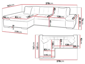 Vananda Sofa med chaiselong 4-personers - Brun - Møbler - Sofaer - Sofa med chaiselong