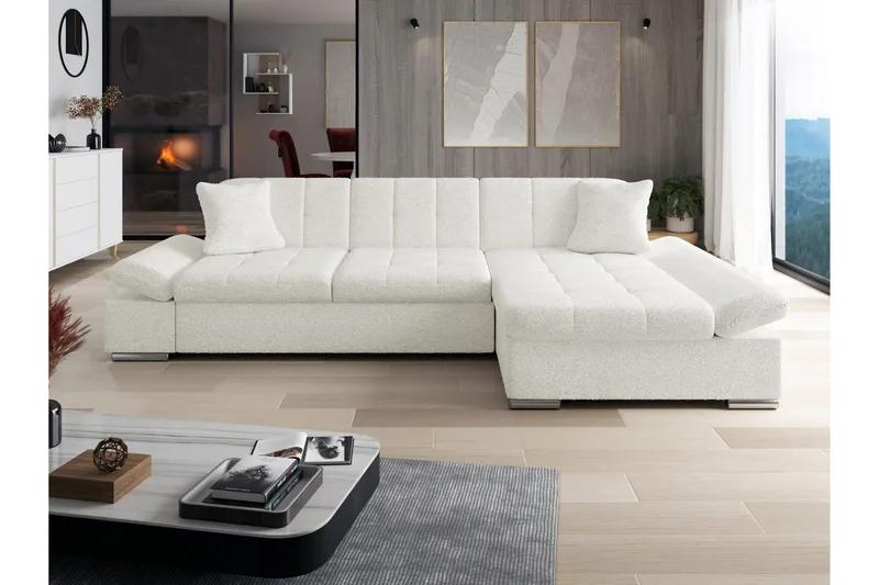 Vananda Soffa med Divan 3-personers - Hvid - Møbler - Sofaer - Sofa med chaiselong