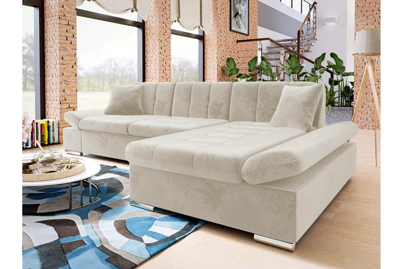 Vananda Soffa med Divan 3-personers - Beige - Møbler - Sofaer - Sovesofaer - Sovesofa chaiselong