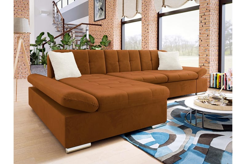 Vananda Soffa med Divan 3-personers - Orange - Møbler - Sofaer - Sofa med chaiselong
